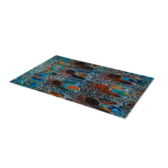 Mair Flatweave Blue/Brown/Yellow Rug