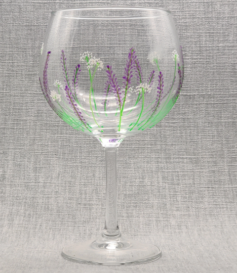 Hand-Painted Lavender Large Gin Glass
