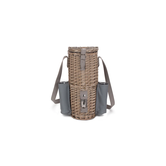Wicker Champagne Bottle & Glass Carrier
