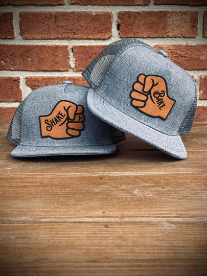 Custom Toddler Hat | Big Bro Little Shake N Bake Matching Personalized Signature Leather Patch