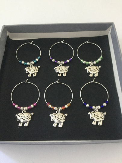 Sheep Wine Glass Charm Set /Animal /Sheep Lover Gift/Animal Charms Table Decor