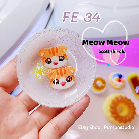 Fe 34 Scottish Fold Face Earring Mold/Silicone Mold/Uv Resin
