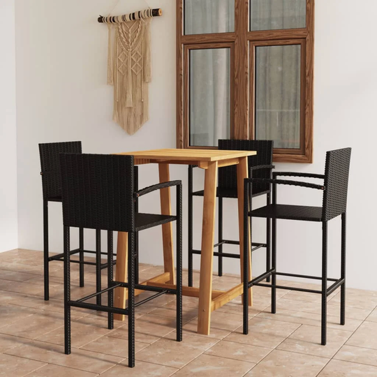 5 Piece Garden Bar Set Grey