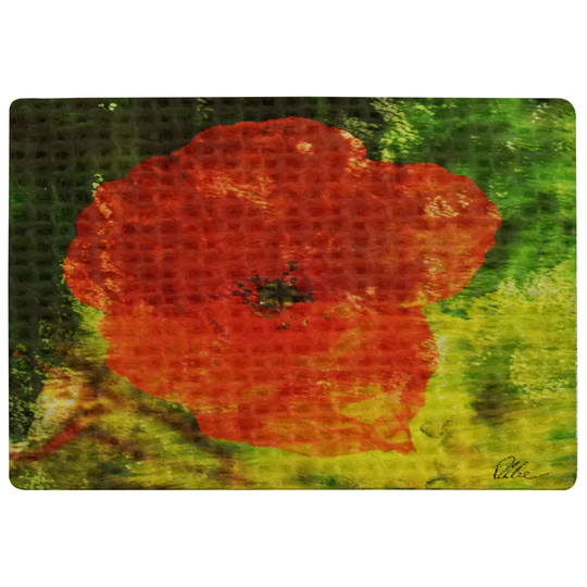 Hawley Poppy Designer Shaggy Red/Green Rug