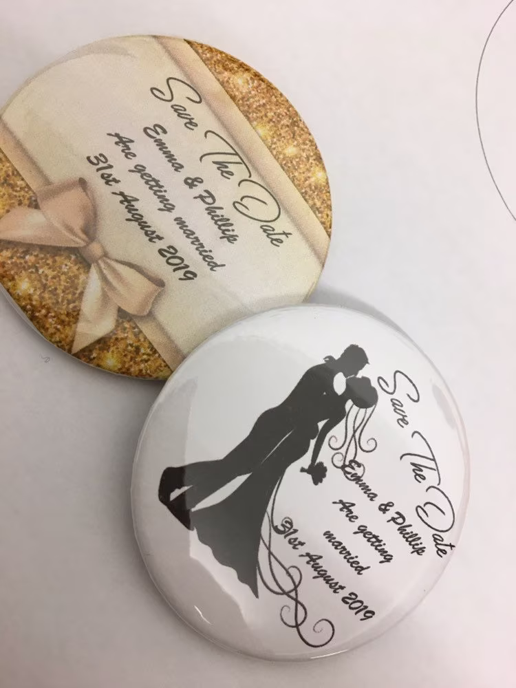 Save The Date Fridge Magnets Button Badge