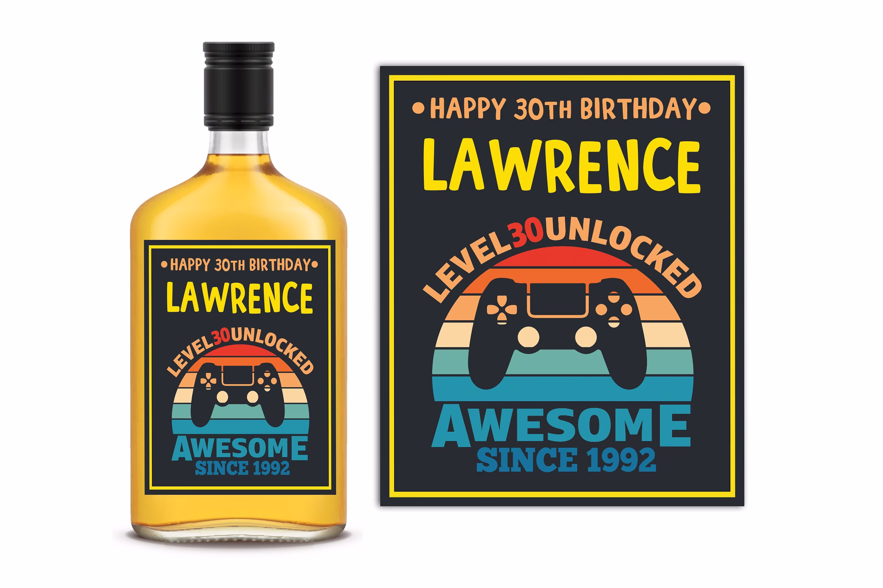 Custom Liquor Label - 30Th Birthday Gift For Him Decorations Man