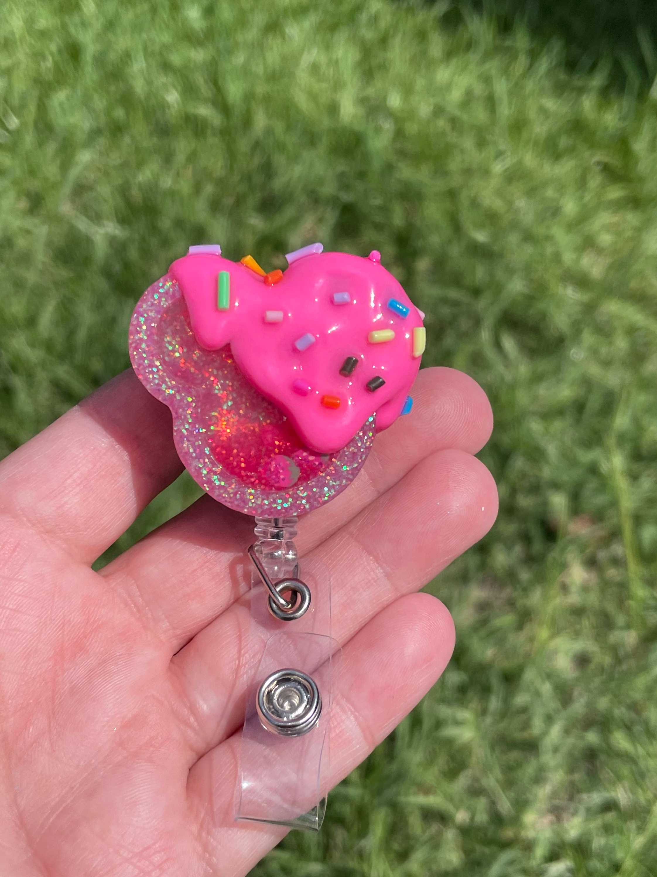 Water Badge Reel || Nurse Med Student Rn Lvn Tech Mouse Shaker Frosting Sprinkles