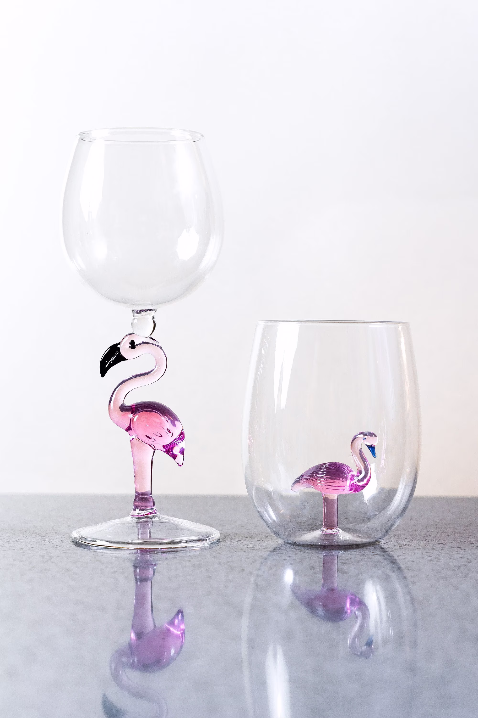 Figural Flamingo Wine Glass | Decor Gift Tumbler Home Bar Kitchen Gifts Box