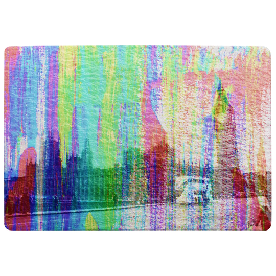 Attridge Rainbow Bridge Designer Shaggy Red/Blue/Green Rug
