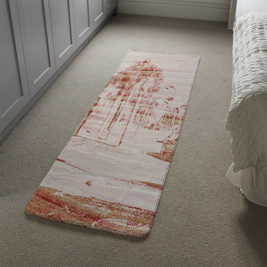 Lomas Palm Designer Shaggy Orange/Off-White Rug