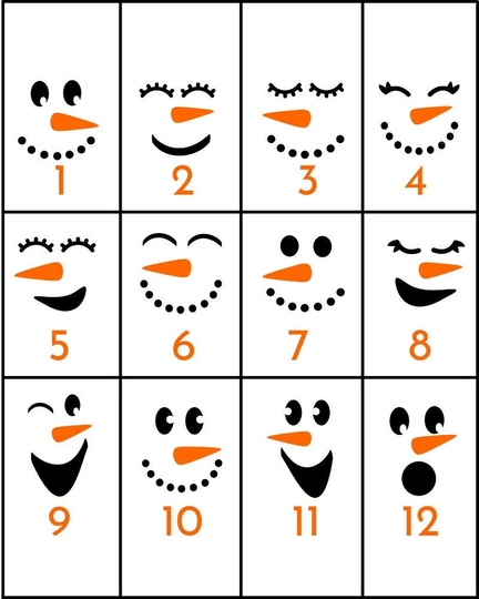 Decals | Snowman Face Pick & Choose Faces Merry Christmas Stickers Diy Winter Craft Projects Wine Glass Vinyl