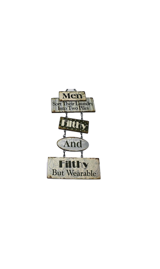 Plaque Laundry Room Men Sort The Into 2 Piles Filthy & Dirty Kitchen Utility Wall Sign Sg1299 Men