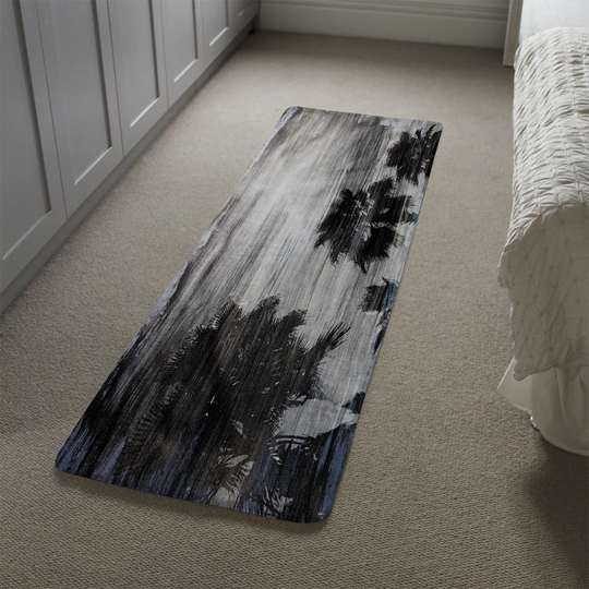 Manrique Palm Designer Shaggy Black/Grey Rug