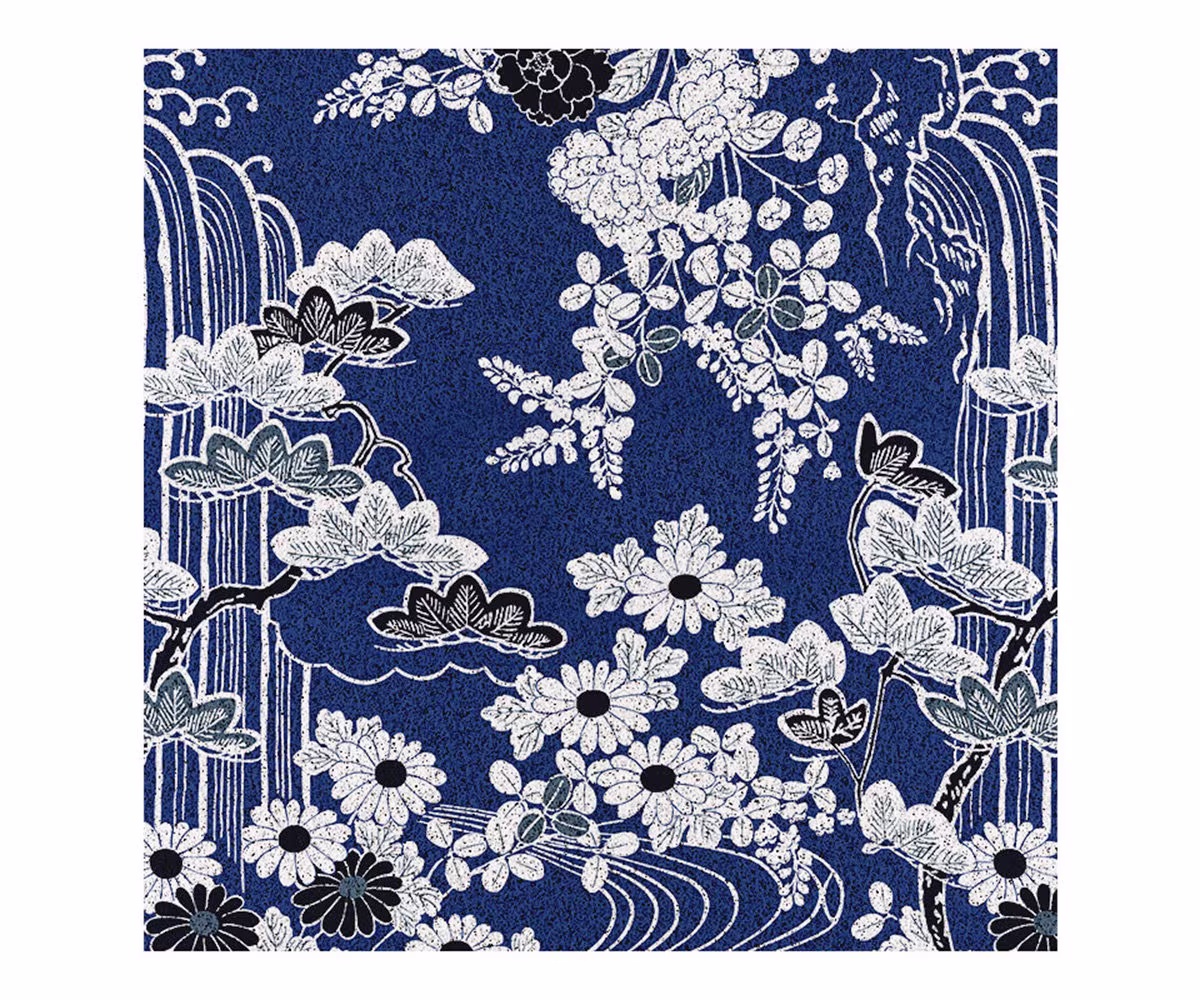 Entrance Door Mat, Japanese Traditional Patio Doormat, Anti Skid PVC Coil Mats, Mat For Home, Washable Entryway Blue