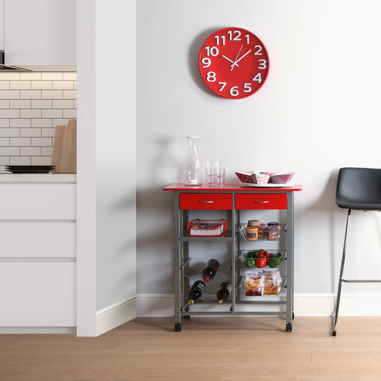 76Cm Stainless steel Kitchen Trolley with Locking Wheels