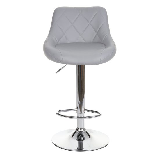 2X GREY EATHER BARSTOOLS GAS LIFT BAR STOOL BREAKFAST KITCHEN