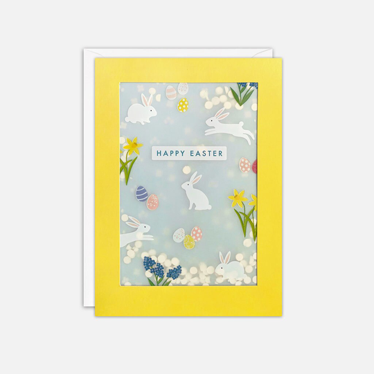 Bunnies Easter Card With Paper Confetti - Shakies By James Ellis