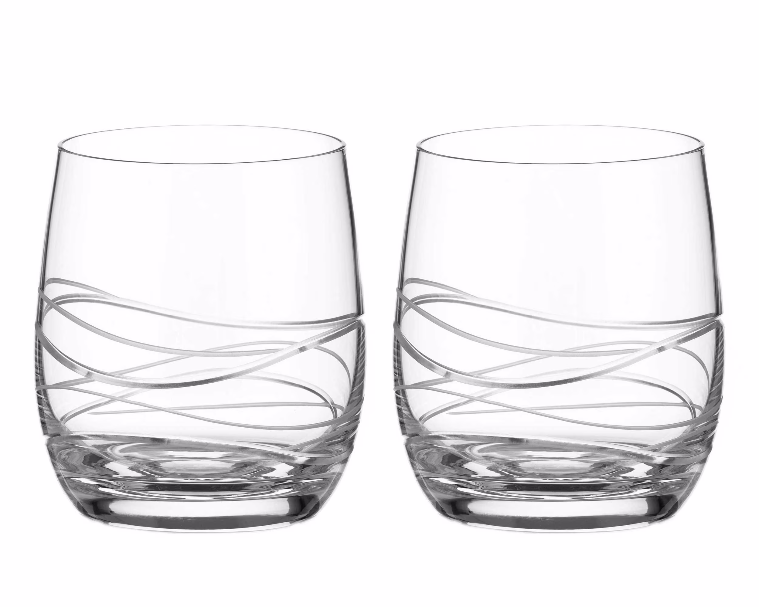 Diamante Whisky Glasses Crystal Short Drink Tumblers Pair With