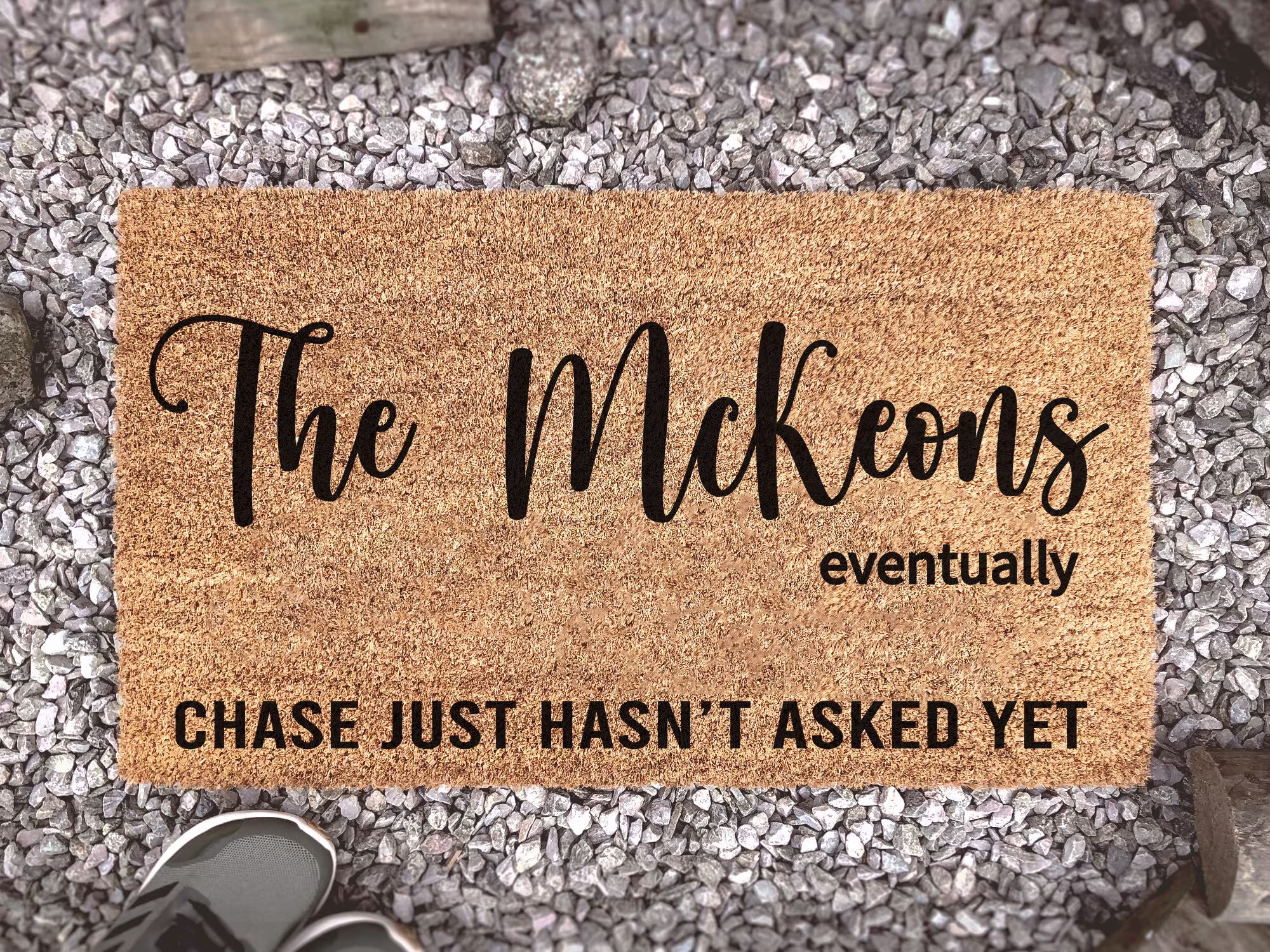 Couples Personalized Doormat - Eventually He Hasnt Asked Yet Soonish Housewarming Gift Funny