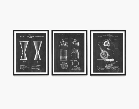 Cocktail Patent Wall Art, Bar Poster, Room Decor, Mixologist Gift, Bartender Mixed Drinks, Beverage Industry
