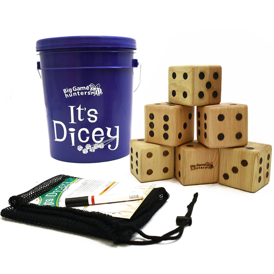 9 Piece Giant Wooden Dice Game Set