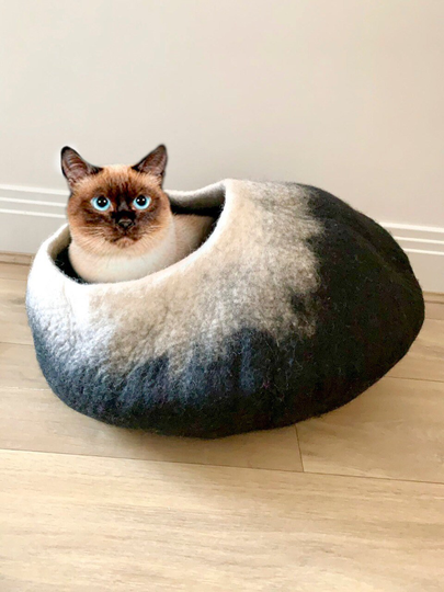 Cat Cave-Cat Bed-Pet Bed-Cat House-Pet Furniture-Eco Friendly-100% Natural Wool-Cat House-Decorative Bed-Organic-Pet Gifts-Free Shipping