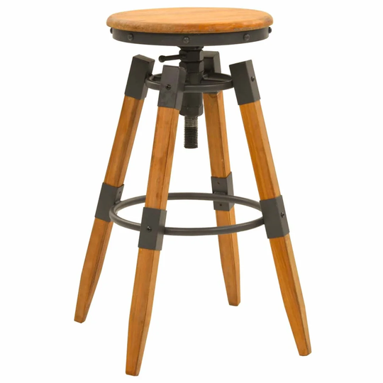 Bar Stools Set Of 2 Solid Fir Wood