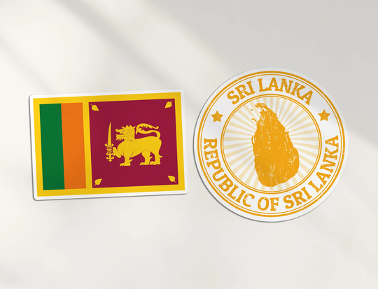 2 X 10cm Sri Lanka Vinyl Stickers - Asia Lankan Country Map Flag Holiday Travel Adventure Luggage Gift Boys Girls Sticker #78688