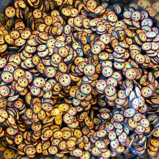 Jack-O-Lantern Polymer Clay Slices - 5G/15G/30G Resin Nail Art Slime Jewelry Shaker Faux Sprinkles Confetti Makeup
