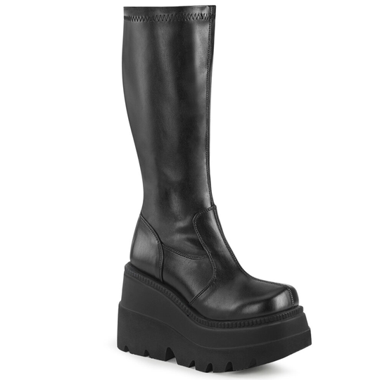 (5 (Adults')) Demonia SHAKER-65 Blk Str Vegan Leather