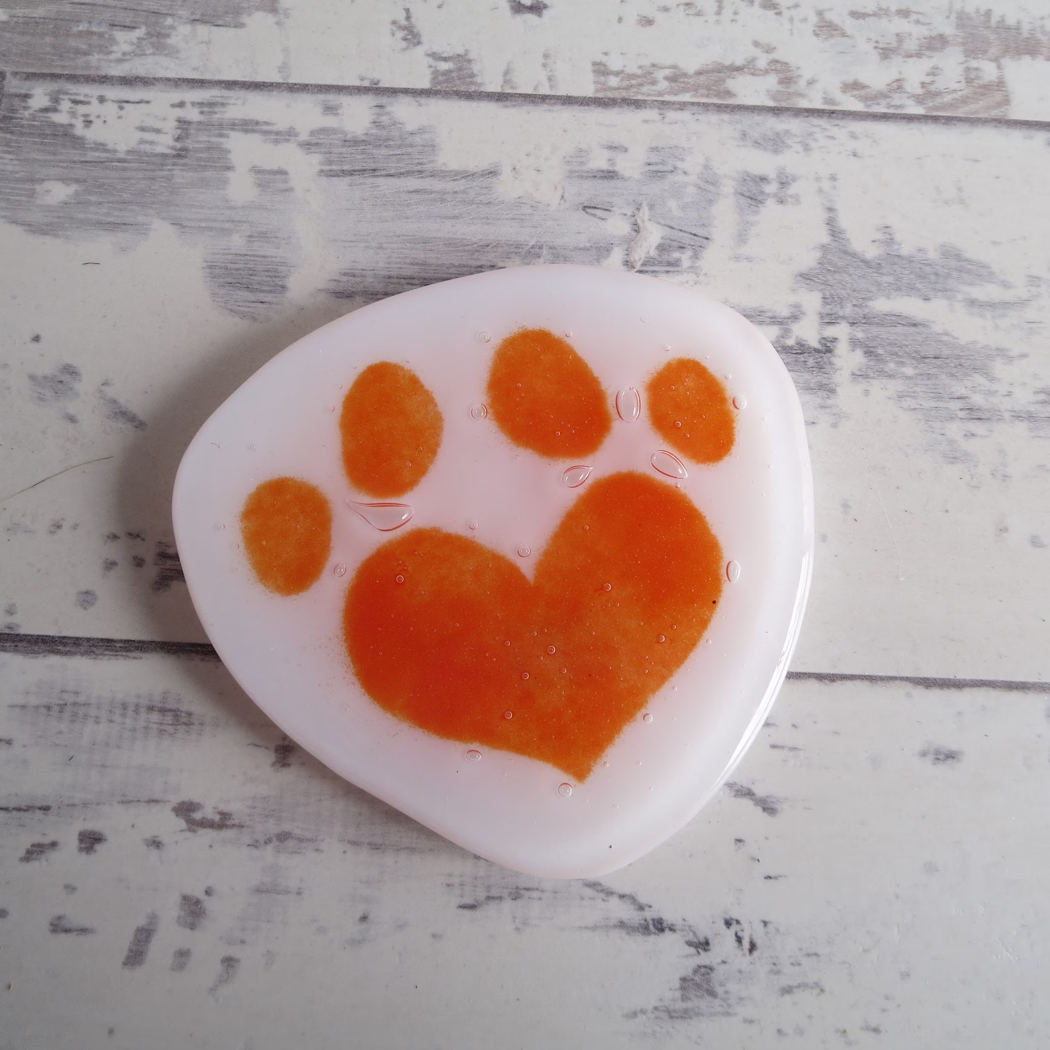 Heart Paw Print Coaster Red - Cat Or Dog Shaped Table Saver Mat Best Pet Present Mug Wine Glass Rest
