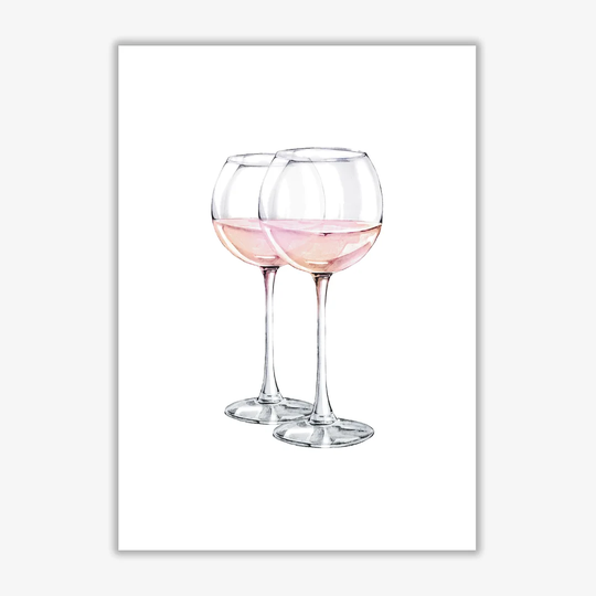 'Pink Wine Glasses' Painting