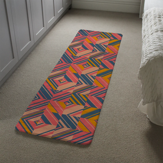 Kittitas Bright Designer Shaggy Red/Orange/Blue Rug