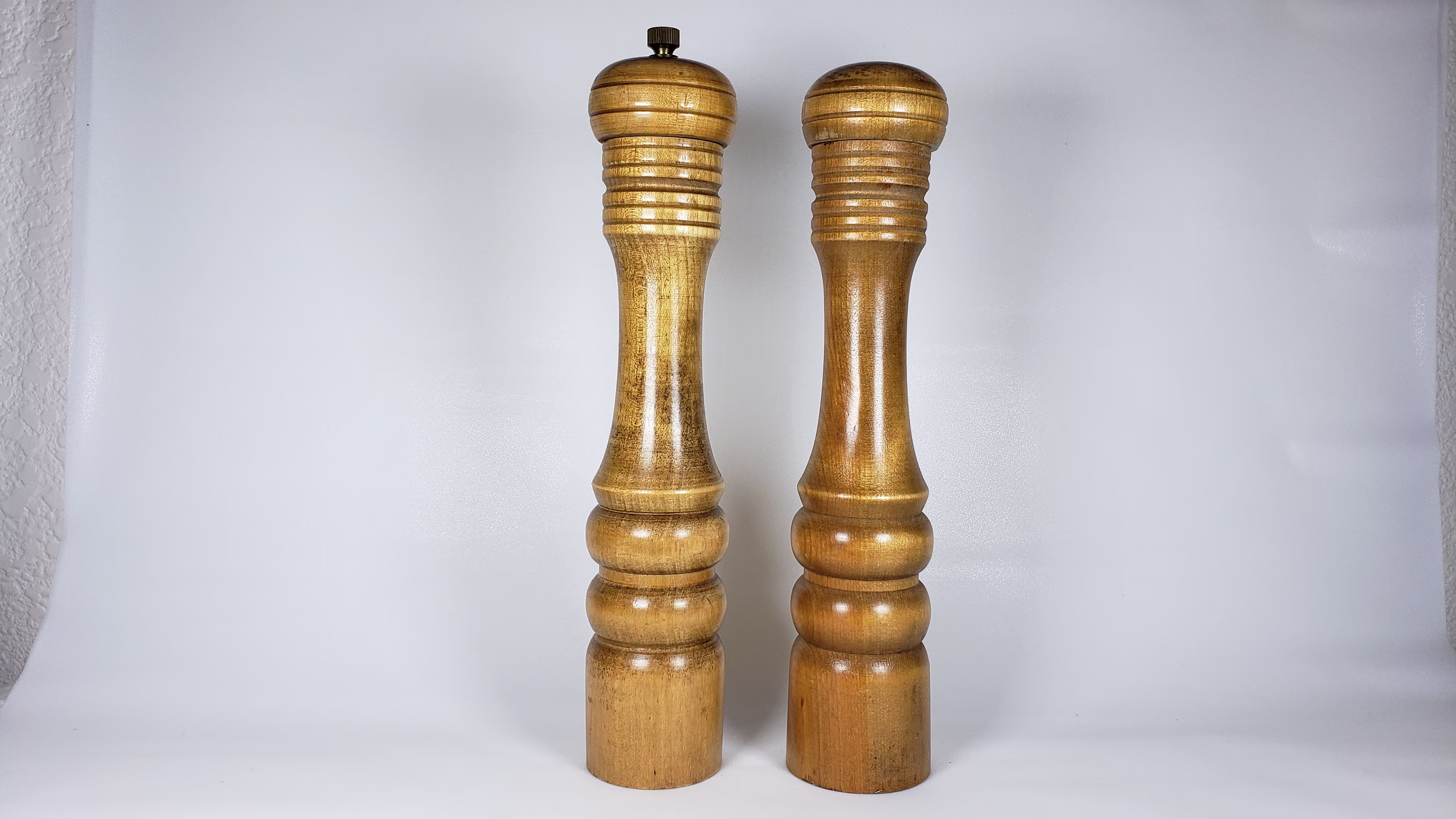 Vintage Wooden Salt Shaker & Pepper Grinder By Vicki Of Japan