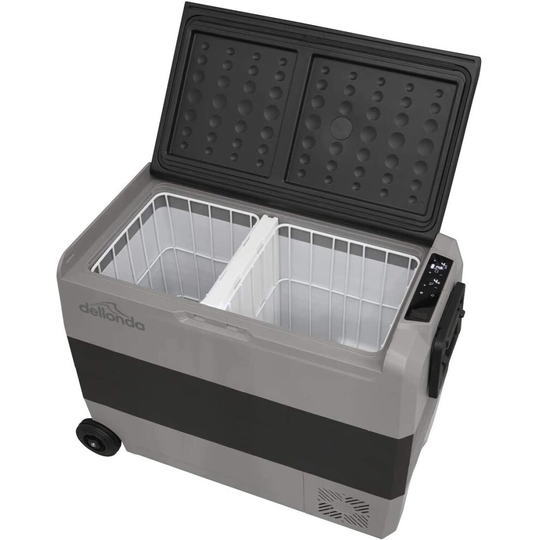 Dellonda 60L Portable Dual Zone Compressor Fridge Freezer/Cool Box for Car/Camping, LED, 12/24/230V