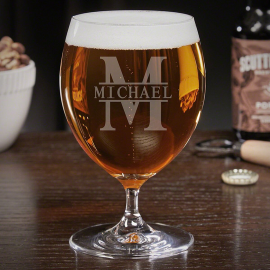 Oakmont Personalized Grand Beer Snifter - Engraved Glass, Etched Craft Gift, Anniversary Father's Day Lover Gift