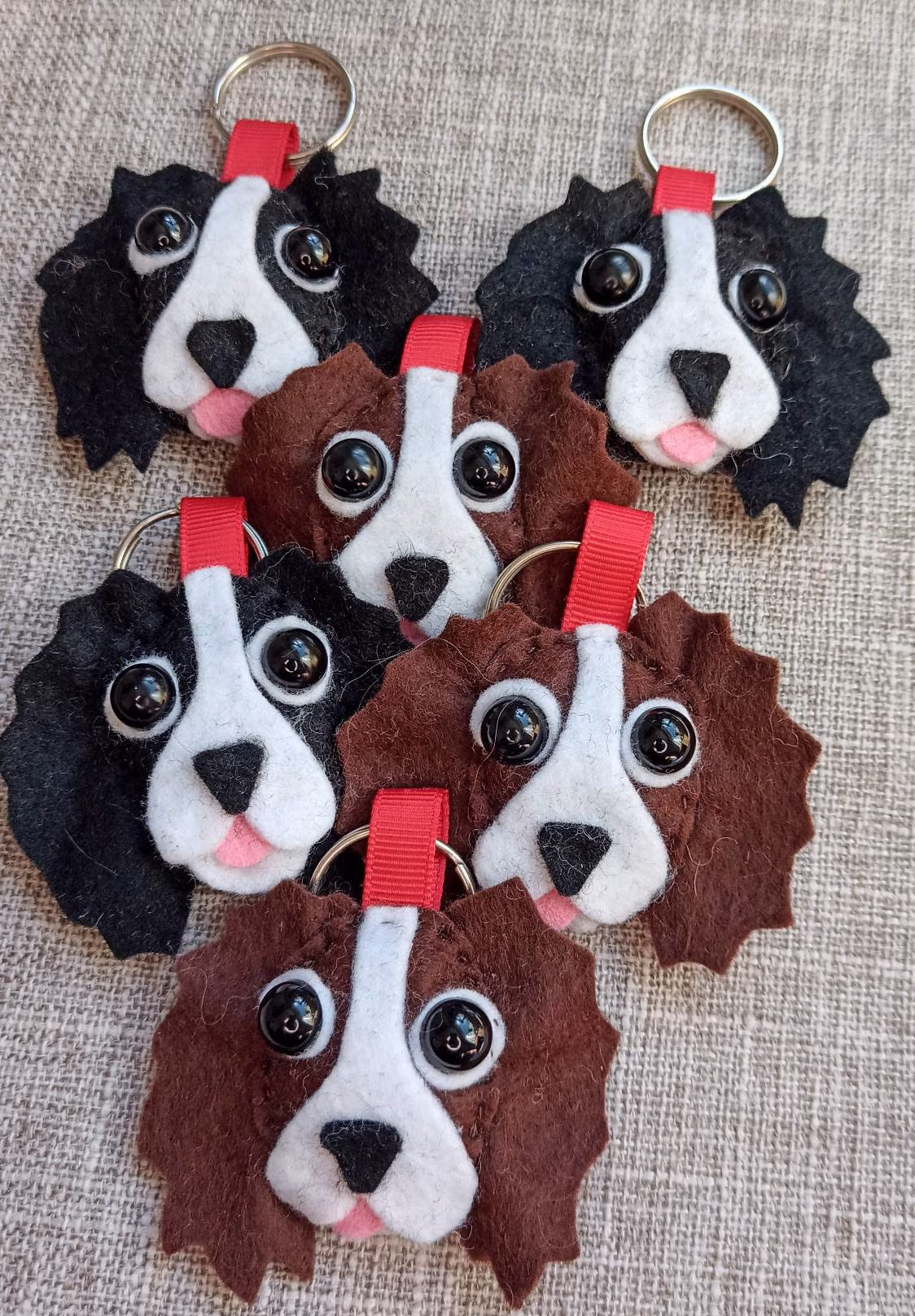 Felt, Spaniel, Springer Key-Chain, Key-Ring, Bag-Charm, Hand-Made, Hand-stitched, Magnet