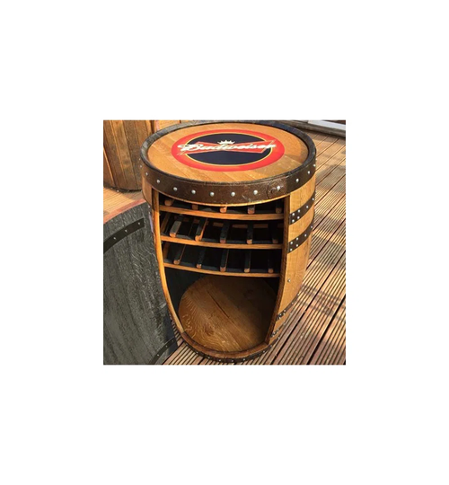 12 Bottle Solid Wood Floor Wine Bottle Rack in Beige/Brown