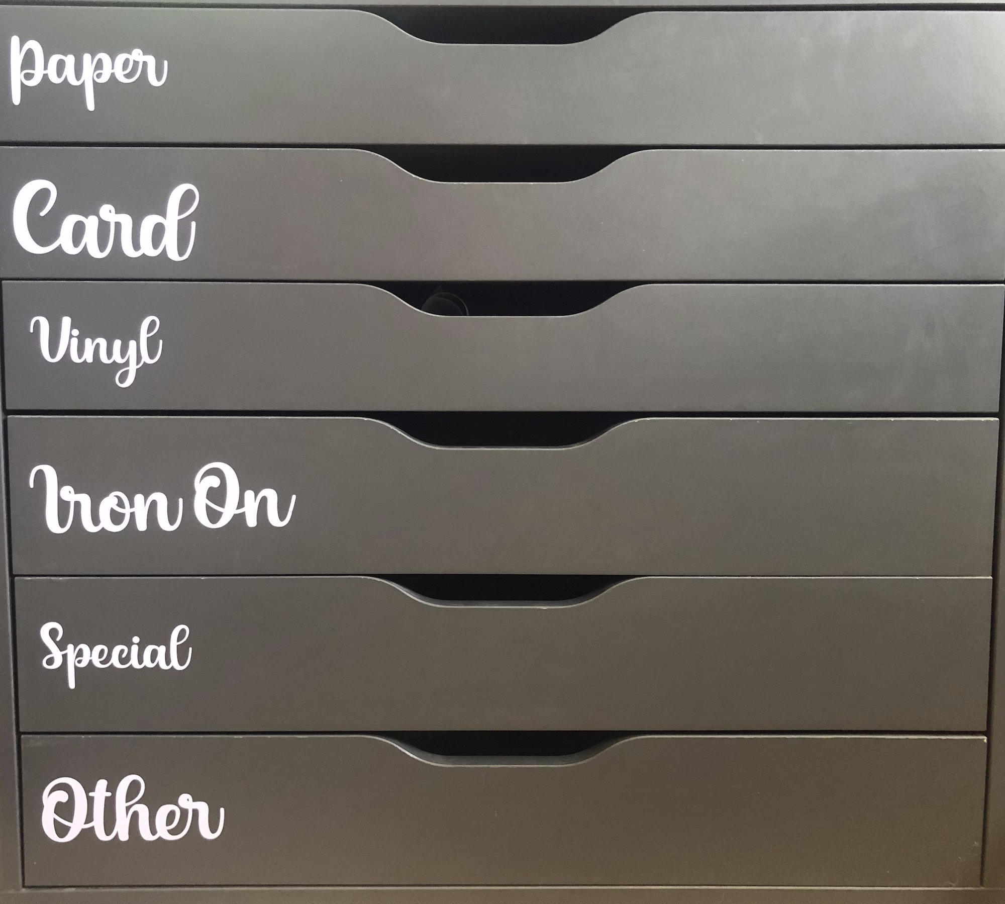 Draw Drawer Cupboard Unit - Vinyl Personalised Custom Name Sticker Labels