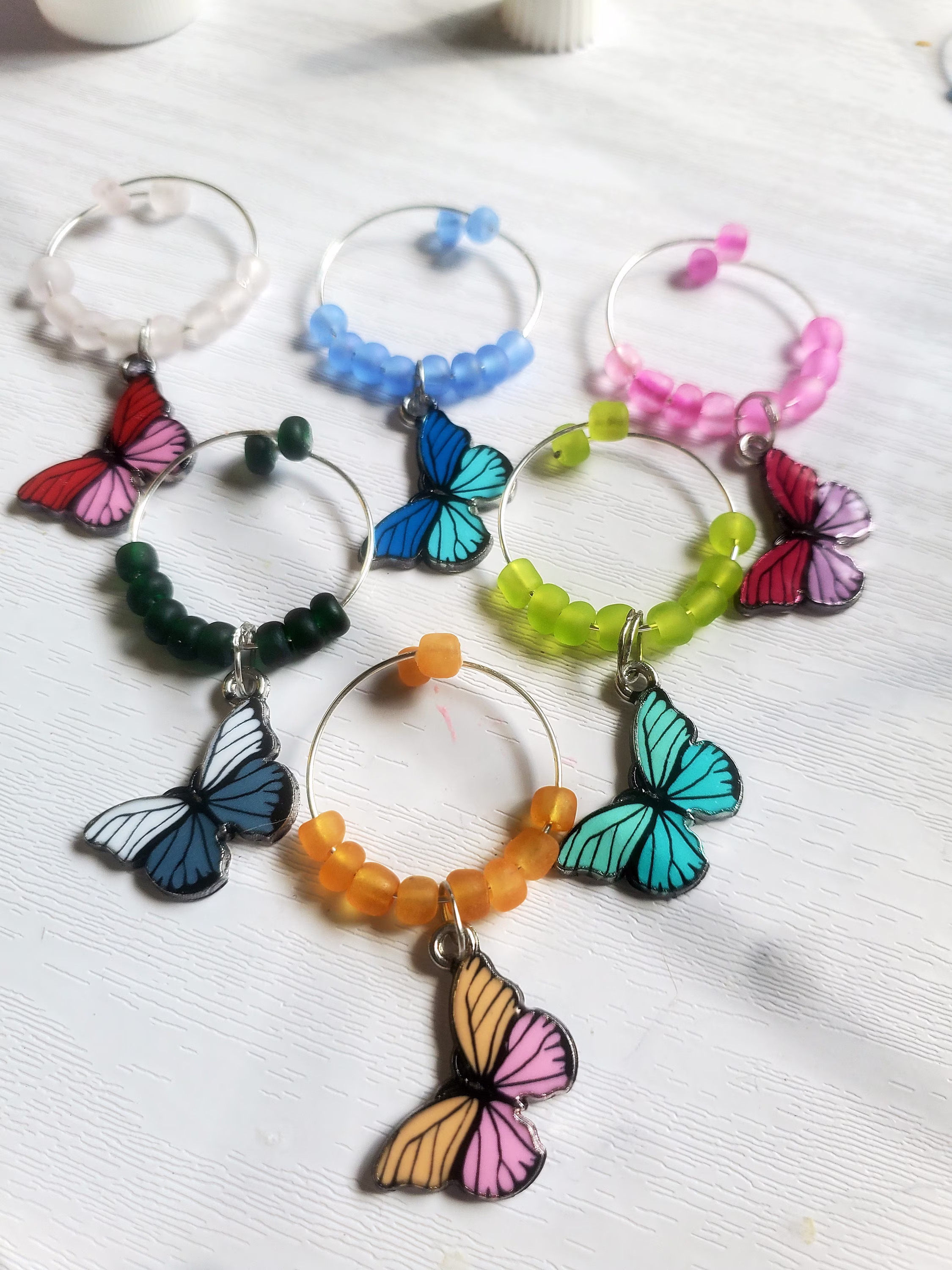 Two-Tone Butterfly Wine Charms