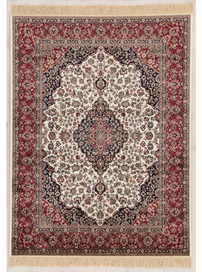 Ivory/Red/Black Area Rug