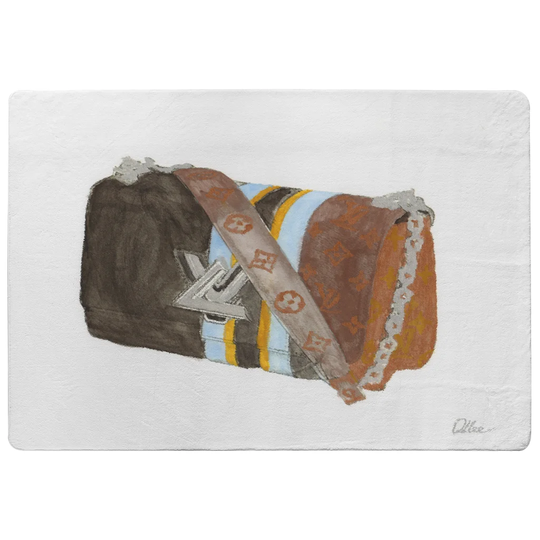 Lexington Stylish Bag Designer Shaggy Black/Brown Rug
