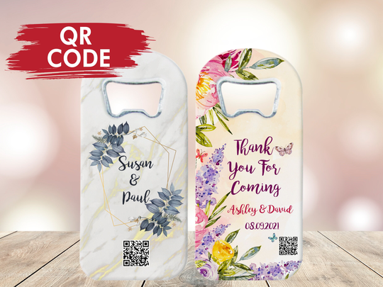 Customizable Wedding Magnet With Qr Code Or Spotify Song Thank You Magnets, Unique Fridge Wedding Gift For Your Guests
