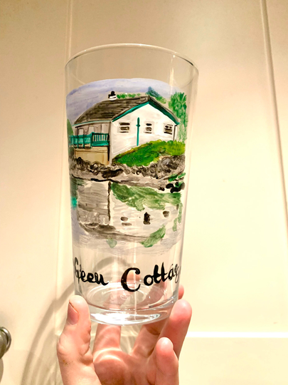 Hand Painted House Portrait Housewarming Gift On Glass. Unique New Home Gift