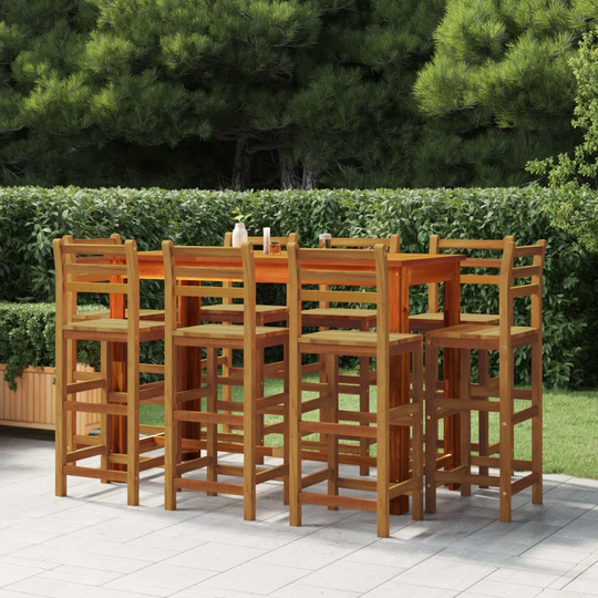 Natur Pur 9 Piece Garden Bar Set Solid Wood Acacia