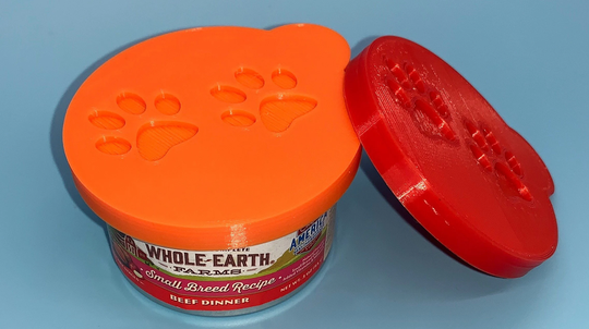 Cat Paw Prints Food Lids, 3D Printed