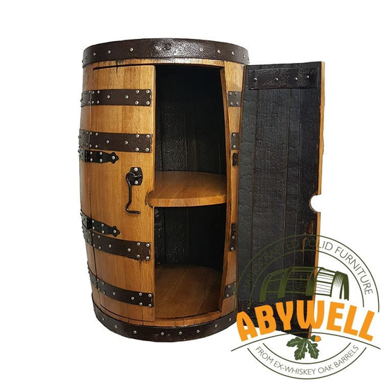 Solid Oak Drinks Cabinet_Wine Rack_ Handmade & Recycled From Scotch Whisky Barrel