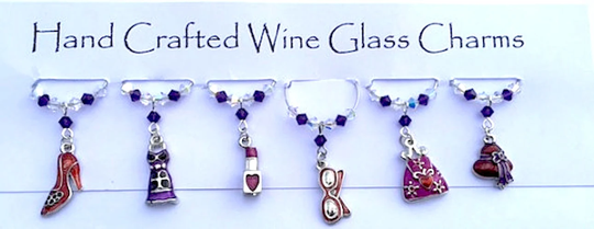Wine Glass Charms, Girly Girls Themed, Gala Dinner Gifts, New Home Gifts For Her, Christmas, Stocking Fillers, Secret Sants
