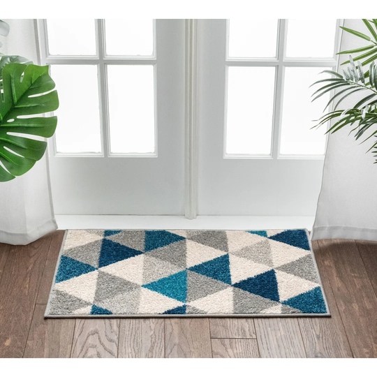 Rivka Power Loom Blue/Grey/Cream Rug