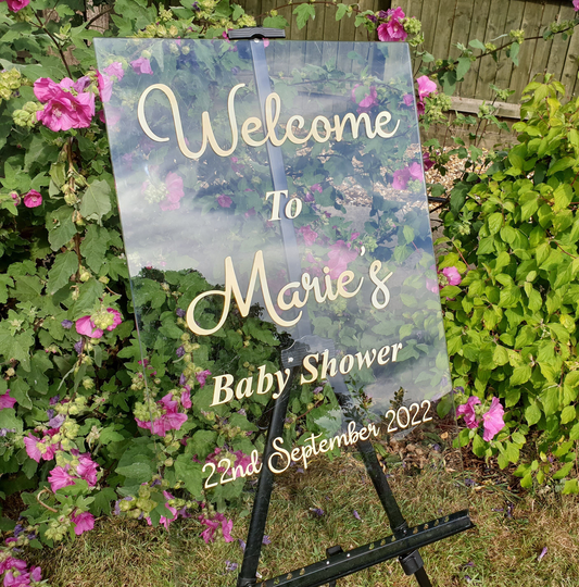 Diy Baby Shower Welcome Sign Easy To Apply Stickers Personalised Decal Special Occasion Party Event Signage - Only